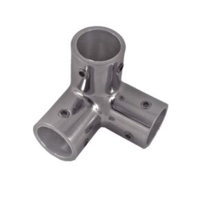Angle 90° pour tube inox A4, trois départs