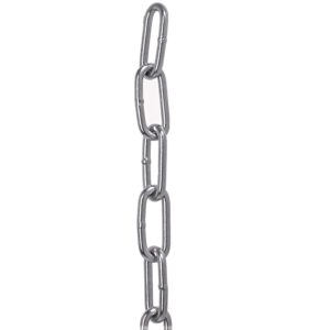 Chaîne inox maillon long conforme à la DIN 763