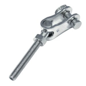 Chape articulée en inox A4 avec filetage pas à droite
