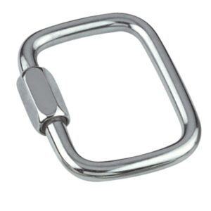 Maillon rapide à visser en inox A4 forme rectangulaire