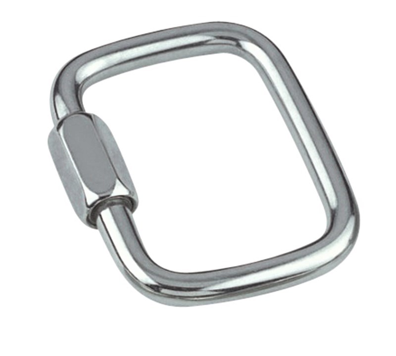 Maillon rapide à visser en inox A4 forme rectangulaire