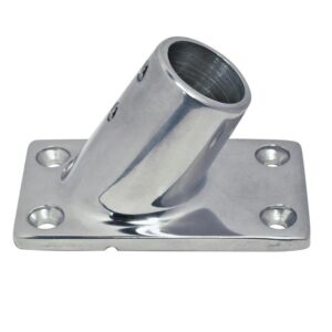 Platine rectangulaire inox A4 angle 60% pour tube