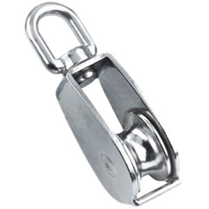 poulie inox a2 pour cable ou corde avec emerillon