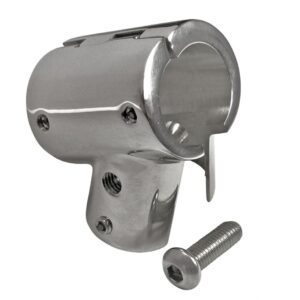Raccord pour tube forme " T " 60° ouvrant inox A4 poli miroir