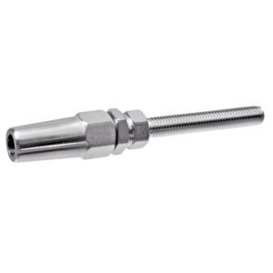 Terminaison inox filetée droite à sertissage manuel pour câble