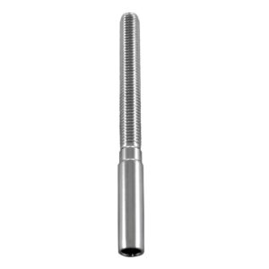 Terminaison longue filetage droite inox A4 à sertir sur câble