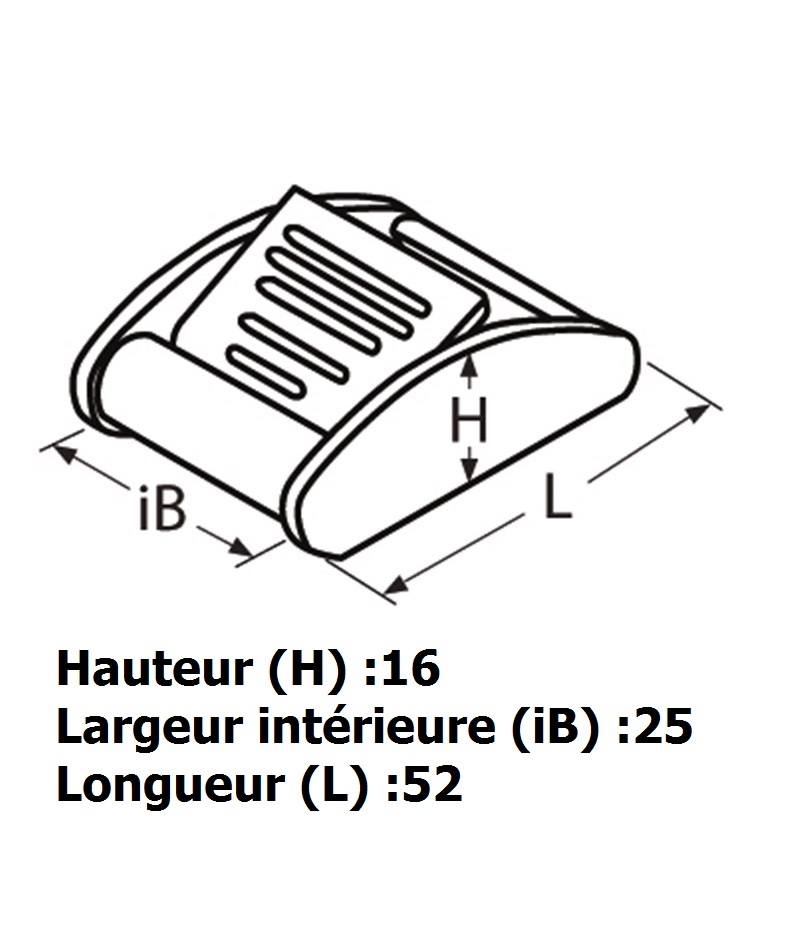 Boucle En Inox 316 (A4) Pour Sangle 25mm - Avec Ardillon Inox - Fabriqué En France