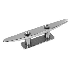 Taquet plat en inox A4 (AISI 316) finition poli miroir 2 points de fixation