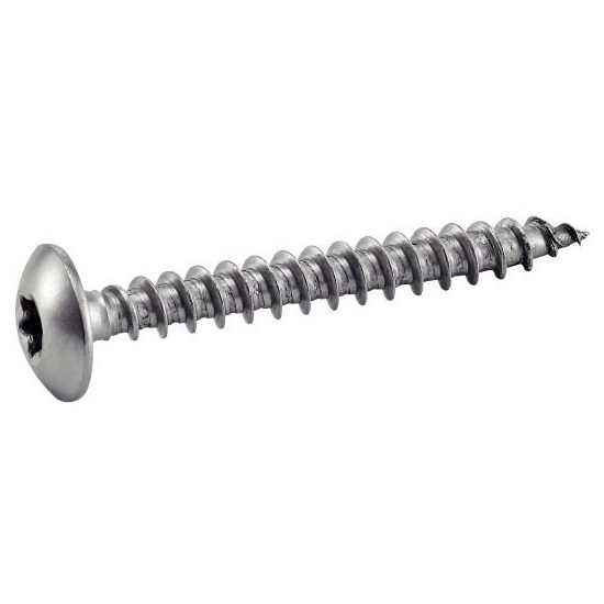Vis inox filetage bois pour penture en inox tête ronde large torx