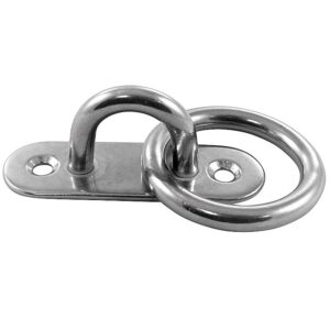 Pontet oblong sur platine avec anneau mobile inox A2 (AISI 304)