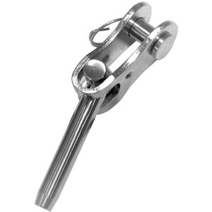 Embout à chape articulée en inox A4 à sertir sur câble