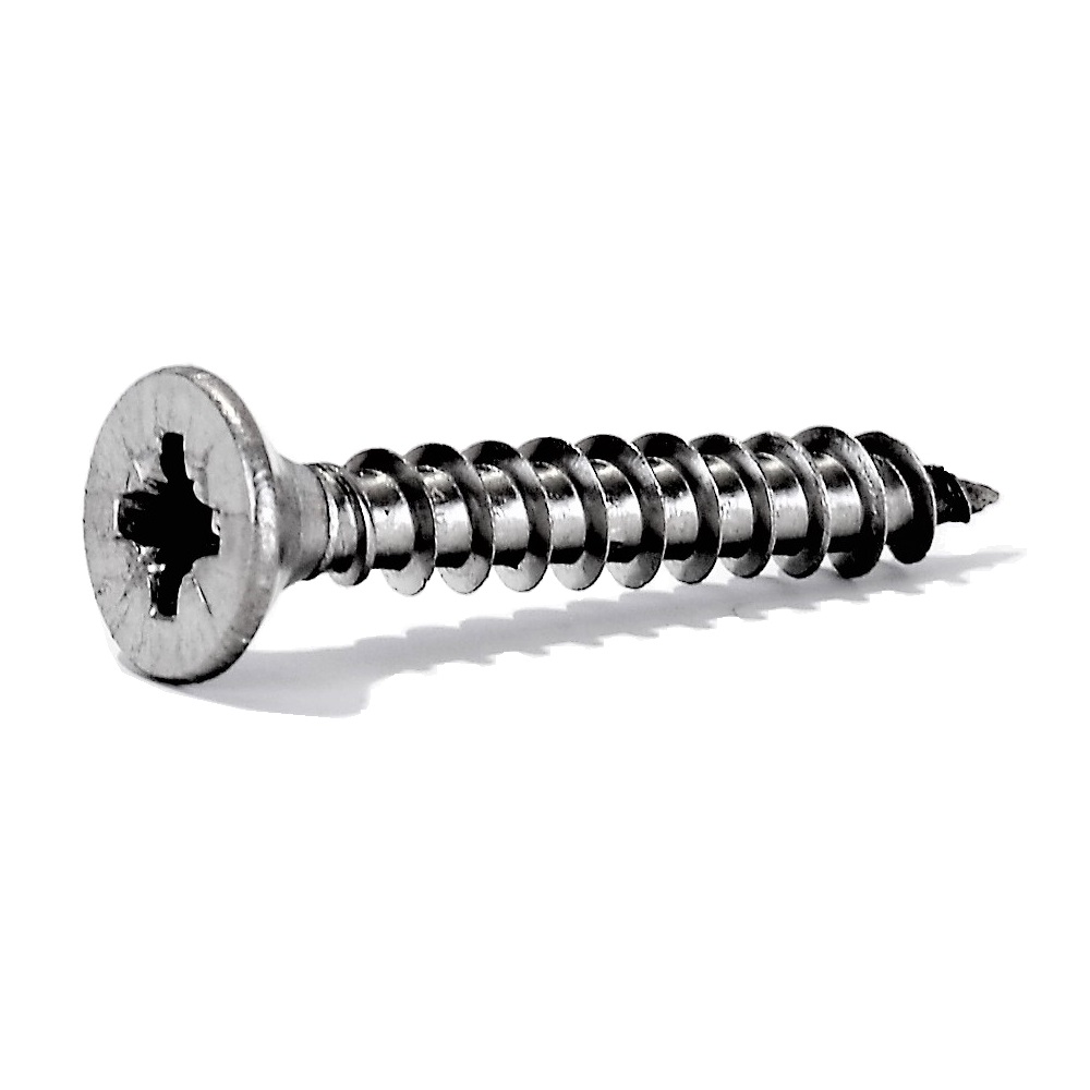Vis bois inox tête fraisée empreinte pozidriv filetage total