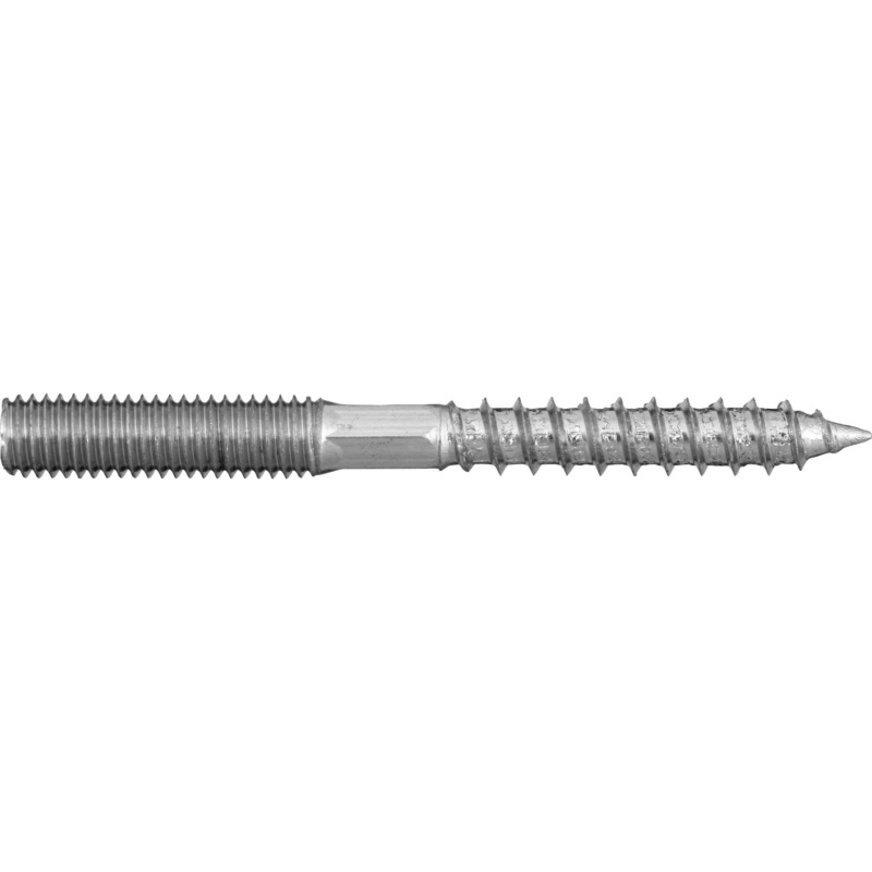 Vis sans tête avec double filetage bois/métrique avec support clef Inox A2
