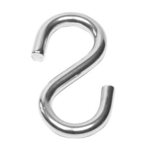 Crochet Esse ( forme "S" ) symétrique en inox A4 - Poli -Qualité marine