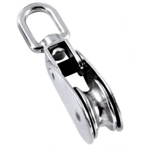 Poulie avec émerillon en inox A2