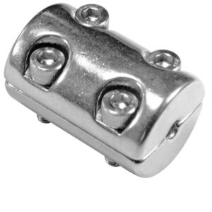Serre câble 2 parties fermé avec 4 vis qualité marine Inox A4/Aisi316