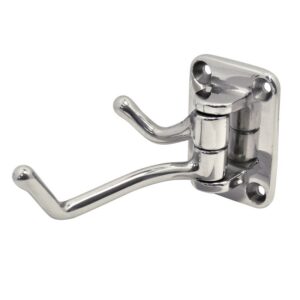 Crochet porte vêtement double rabattable en inox A2