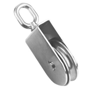 poulie simple en inox a2 avec emerillon pour charge lourde