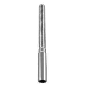 Terminaison longue filetage gauche inox A4 à sertir sur câble