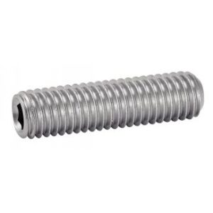 Vis inox sans tête filetage métrique empreinte hexagonale creuse et bout cuvette iso 4029