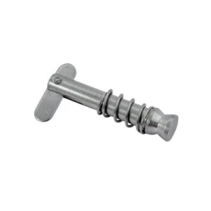 Axe à ressort avec blocage par articulation en inox A4